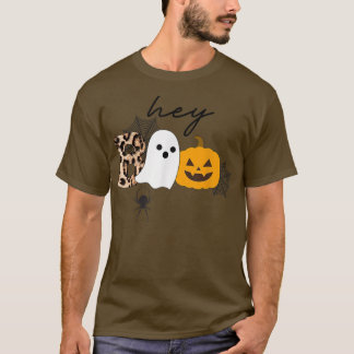 Boo Funny Halloween Pumpkin Ghost Spooky Leopa T Shirt