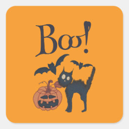 Boo! Fyrkantigt Klistermärke