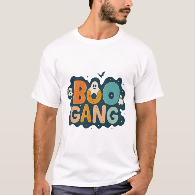 Boo Gang Cute Ghost Halloween Design Funny Spooky T Shirt (Framsida)