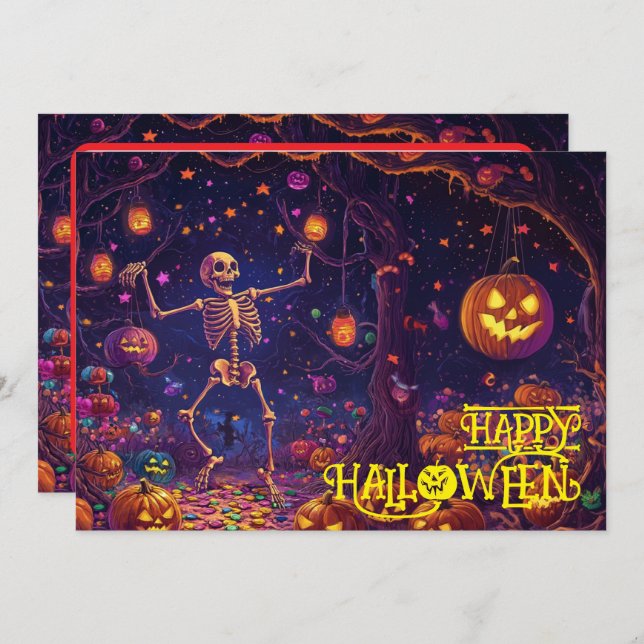 Boo-gee-ben Halloween Bash Card Inbjudningar (Fram/baksida)