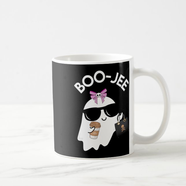 Boo Gee Boo Jee Funny Halloween Boujie Girl Ghost Kaffemugg (Höger)