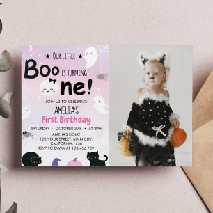 Boo Ghost 1:a födelsedagsinbjudan Inbjudningar