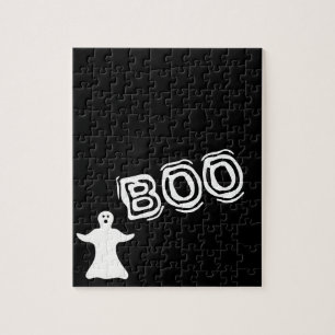 Boo Ghost Black Halloween Frustrating Pussel