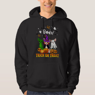 Boo Ghost Chihuahua Bus eller godis Halloween Hoodie
