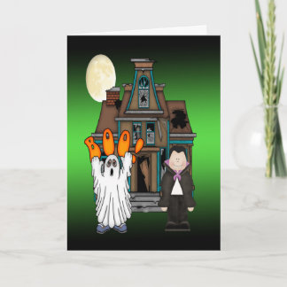 Boo Ghost Dracula Halloween Greeting Card Kort