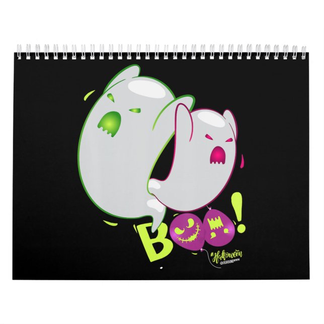 Boo Ghost Fladdermöss Spider Creepy Halloween Kalender (Omslag)