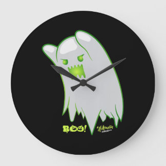 Boo Ghost Fladdermöss Spider Creepy Halloween Stor Klocka