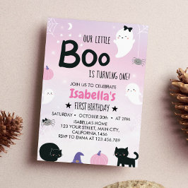 Boo Ghost första födelsedag Inbjudningar