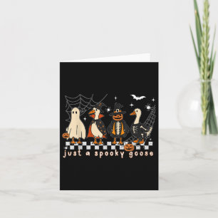 Boo Ghost Goose Halloween Spooky Goose Fall Skelet Kort
