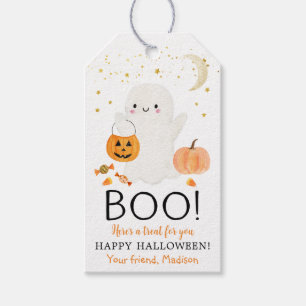 BOO Ghost Halloween Favor Treat Presentetikett