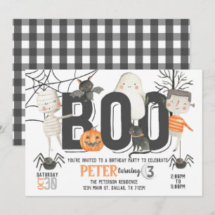 Boo Ghost Halloween Födelsedagsfest inbjudan