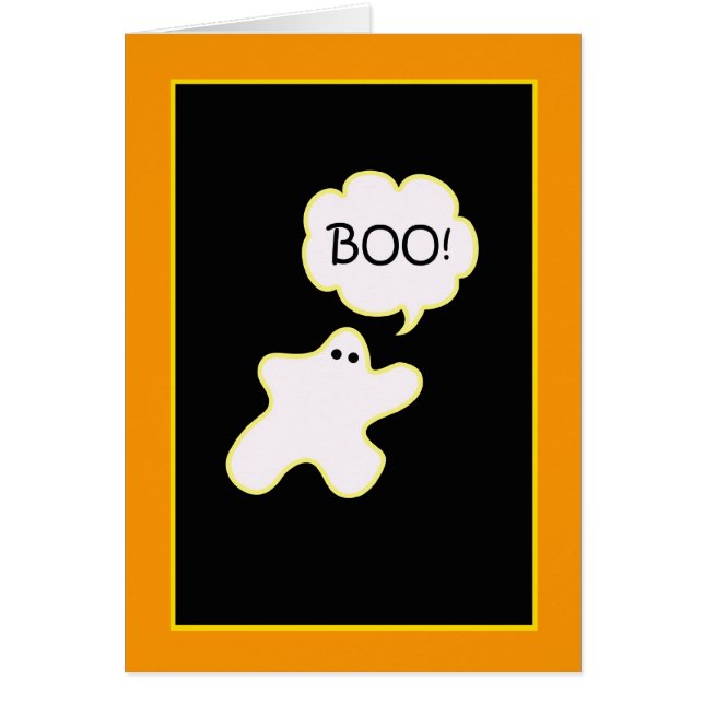 Boo! Ghost Halloween-kort Hälsningskort (Framsidan)