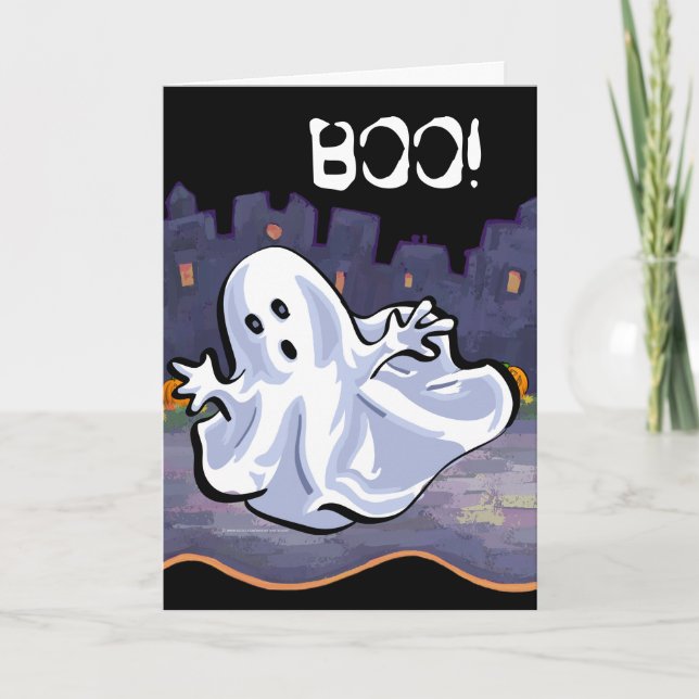 BOO! Ghost Halloween-kort Kort (Framsida)