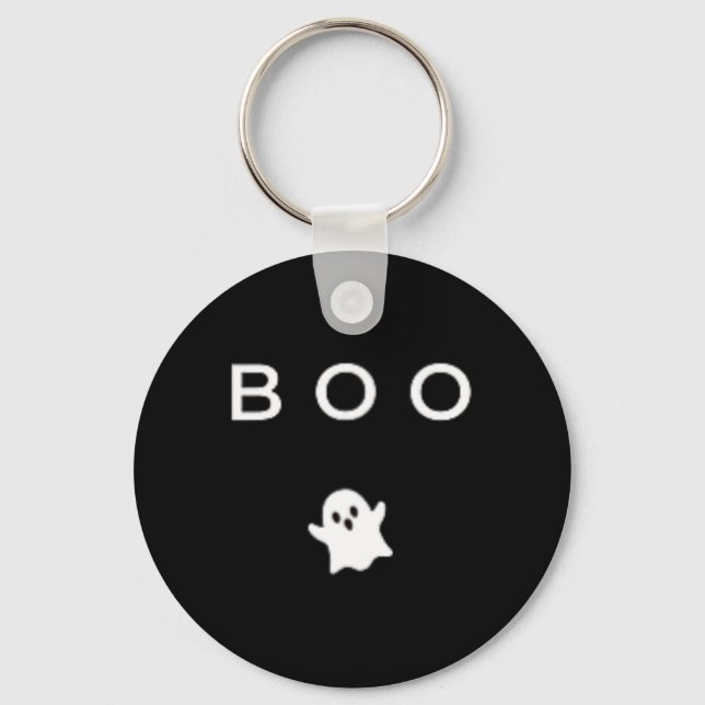Boo Ghost Halloween-Roligt för subtle Minimal Fall Nyckelring (Framsida)