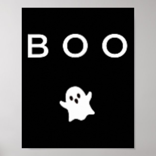 Boo Ghost Halloween-Roligt för subtle Minimal Fall Poster (Framsidan)