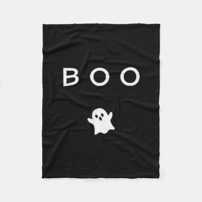 Boo Ghost Halloween Subtle Minimal Fall Funny Tric Fleecefilt (Framsidan)