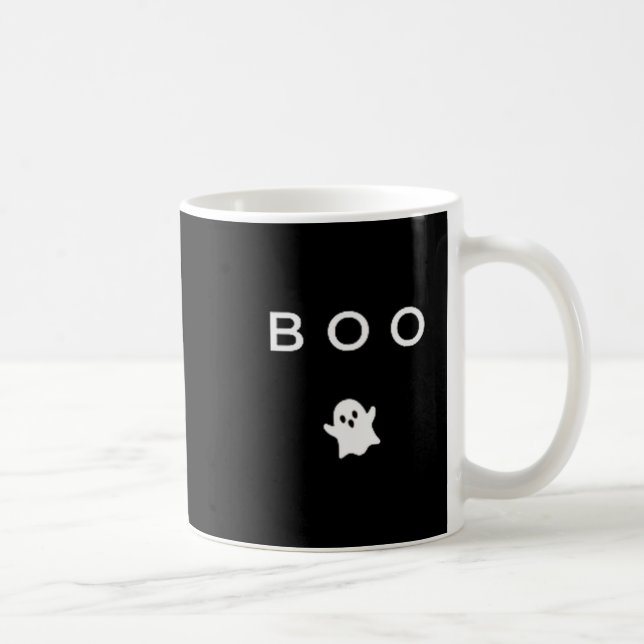 Boo Ghost Halloween Subtle Minimal Fall Funny Tric Kaffemugg (Höger)
