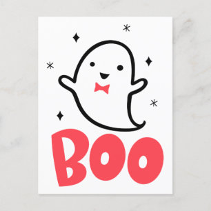 Boo Ghost, hand plockade-teckningar, Vykort
