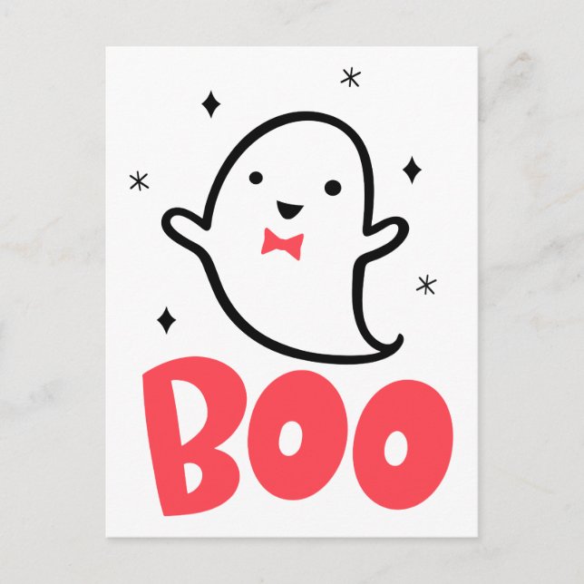 Boo Ghost, hand plockade-teckningar, Vykort (Framsida)