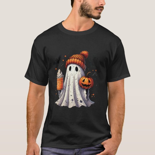 Boo Ghost Hett Coffee Funny T Shirt (Framsida)