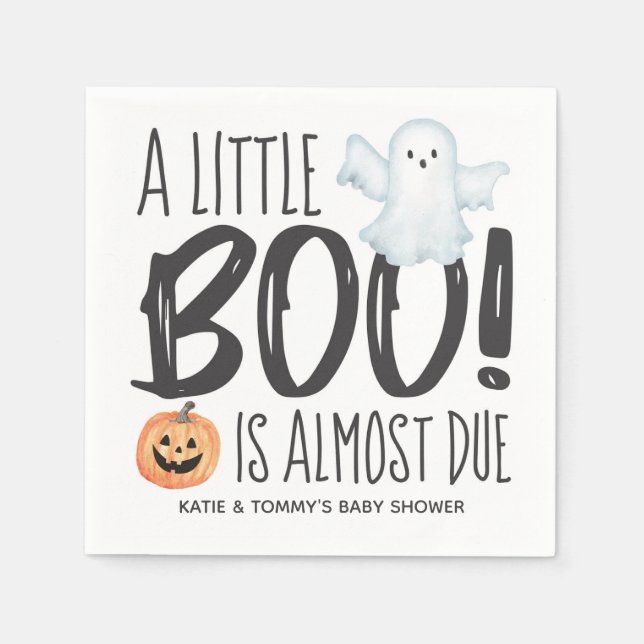 Boo Ghost Jack O'Lantern Halloween Baby Shower Pappersservett (Framsidan)