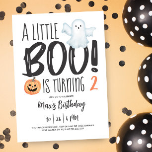 Boo Ghost Jack O'Lantern Halloween Birthday Inbjudningar