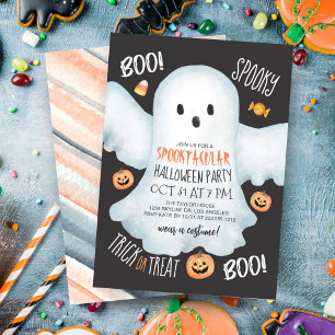 Boo Ghost Jack O'Lantern Spooktacular Halloween Inbjudningar