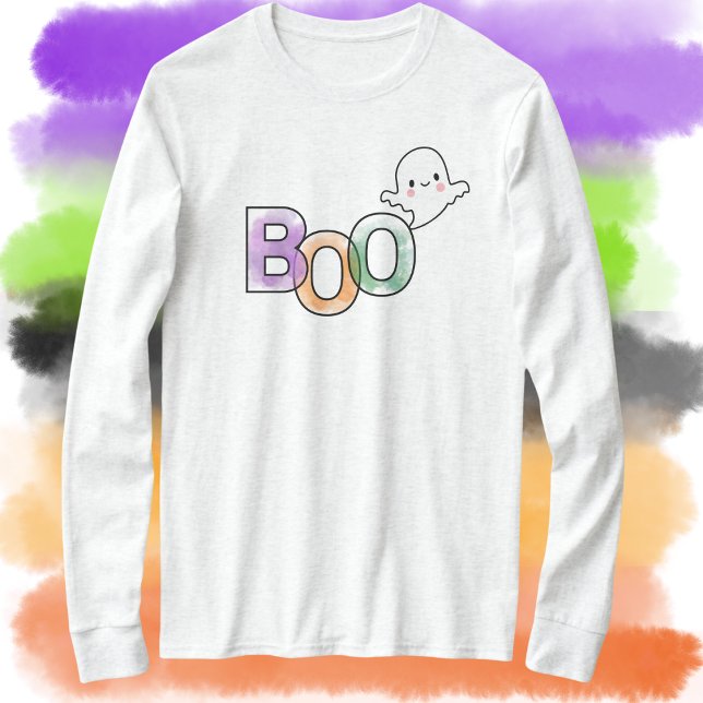 Boo Ghost Långärmad Fall Halloween Tshirt T Shirt (Skapare uppladdad)