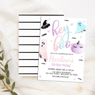 Boo Ghost Pastel Halloween Birthday Inbjudningar