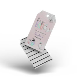 Boo Ghost Pastel Halloween Birthday Välkommen Presentetikett