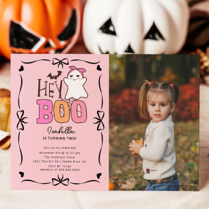 Boo Ghost Photo Birthday Inbjudningar