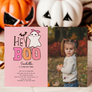 Boo Ghost Photo Birthday Inbjudningar