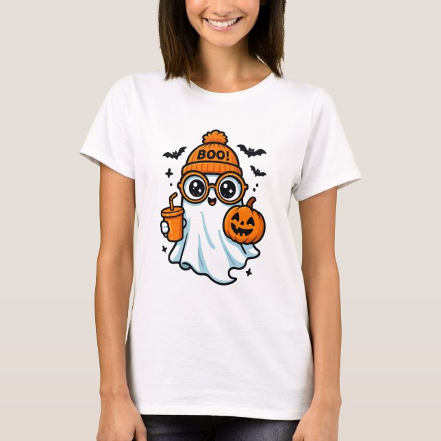 Boo Ghost Pumpkin Brew T Shirt (Framsida)