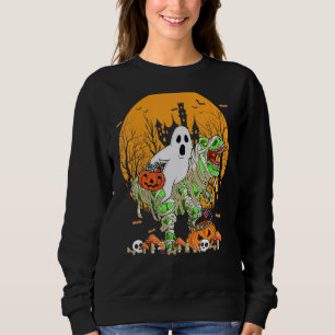 Boo Ghost Riding Dinosaur Trex Halloween Kids Boys T Shirt