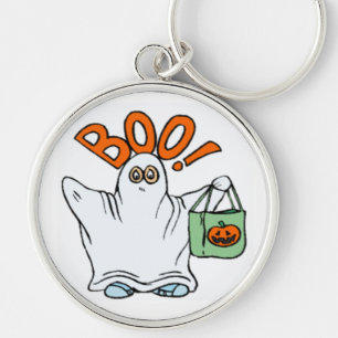 BOO! GHOST RUND SILVERFÄRGAD NYCKELRING