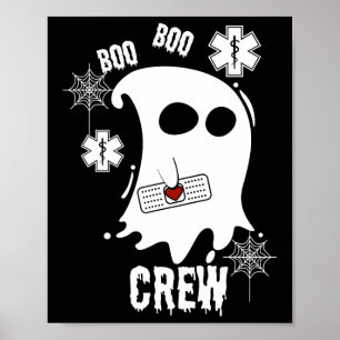Boo Ghost Sjukvårdare Crew Costume Cute Easy Hallo Poster