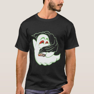 Boo Ghost Smoking Ogräs Thc Lycklig Halloweed Hall T Shirt