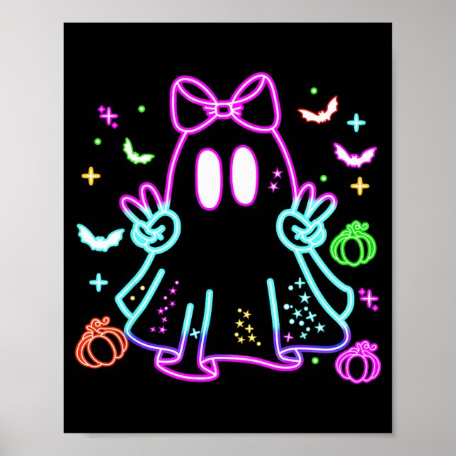 Boo Ghost Soky Season Girls Kids Glow In Halloween Poster (Framsidan)