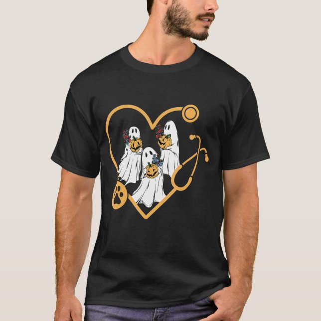 Boo Ghost Spooky Veterinary Vet Technician Animal T Shirt (Framsida)