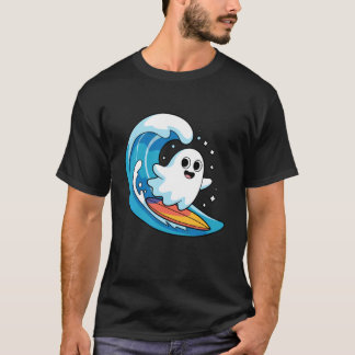 Boo Ghost Surfing Kostym Rolig Halloween Småbarn T Shirt