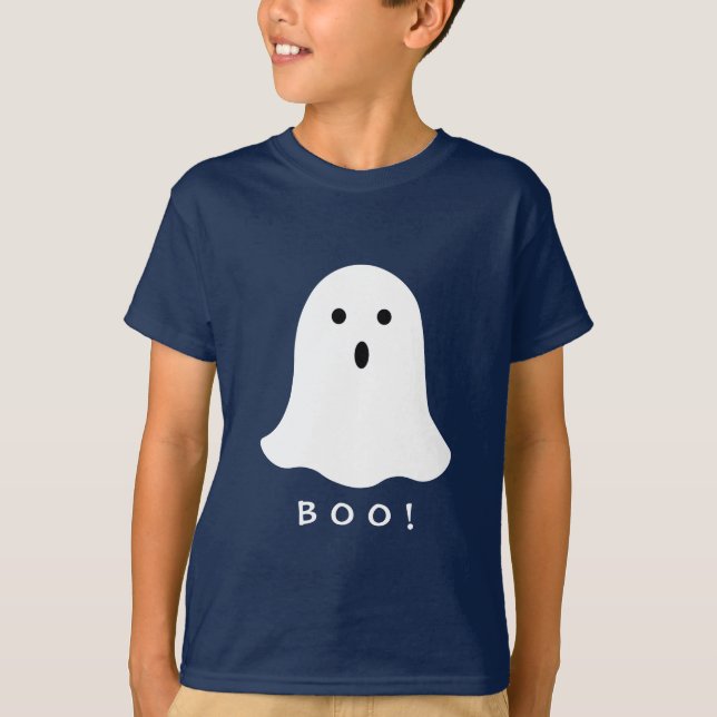 Boo Ghost t-shirt för Halloween för barn (Framsida)