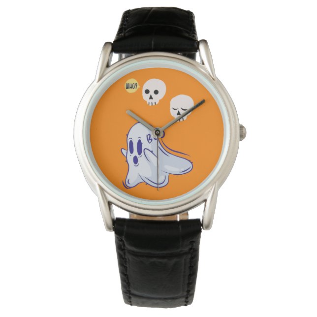 Boo Ghost UK 31 Spooky USA Skull oktober Halloween Armbandsur (Framsida)