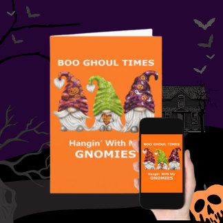 Boo Ghoul Times hanging med min Gnomies Halloween Helgkort
