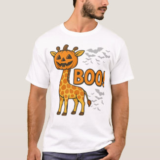 Boo Giraffe Halloween Kostym Giraffe Älskare Skräc T Shirt