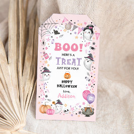 BOO! Girly Halloween Birthday Girl Party Treat Presentetikett