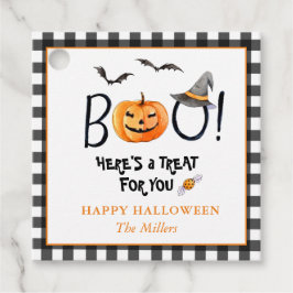 BOO Glad Halloween Pumpa Fyrkantiga Förpackningset Gåvor Etiketter