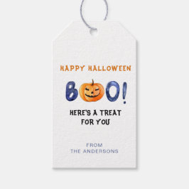 BOO Glad Halloween Pumpa Godsaker Presentkort Presentetikett