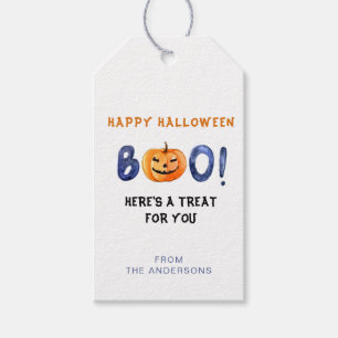 BOO Glad Halloween Pumpa Godsaker Presentkort Presentetikett