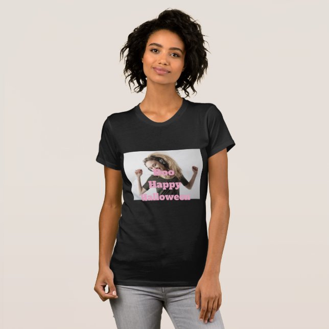 Boo Glad Halloween T-Shirt (Hel framsida)