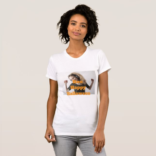 Boo Glad Halloween T-Shirt (Hel framsida)